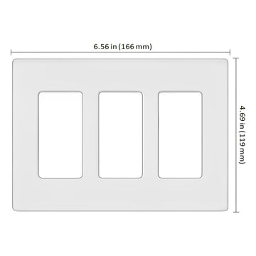 Lutron Claro 3-Gang Wallplate, Designer Style, Gloss Finish